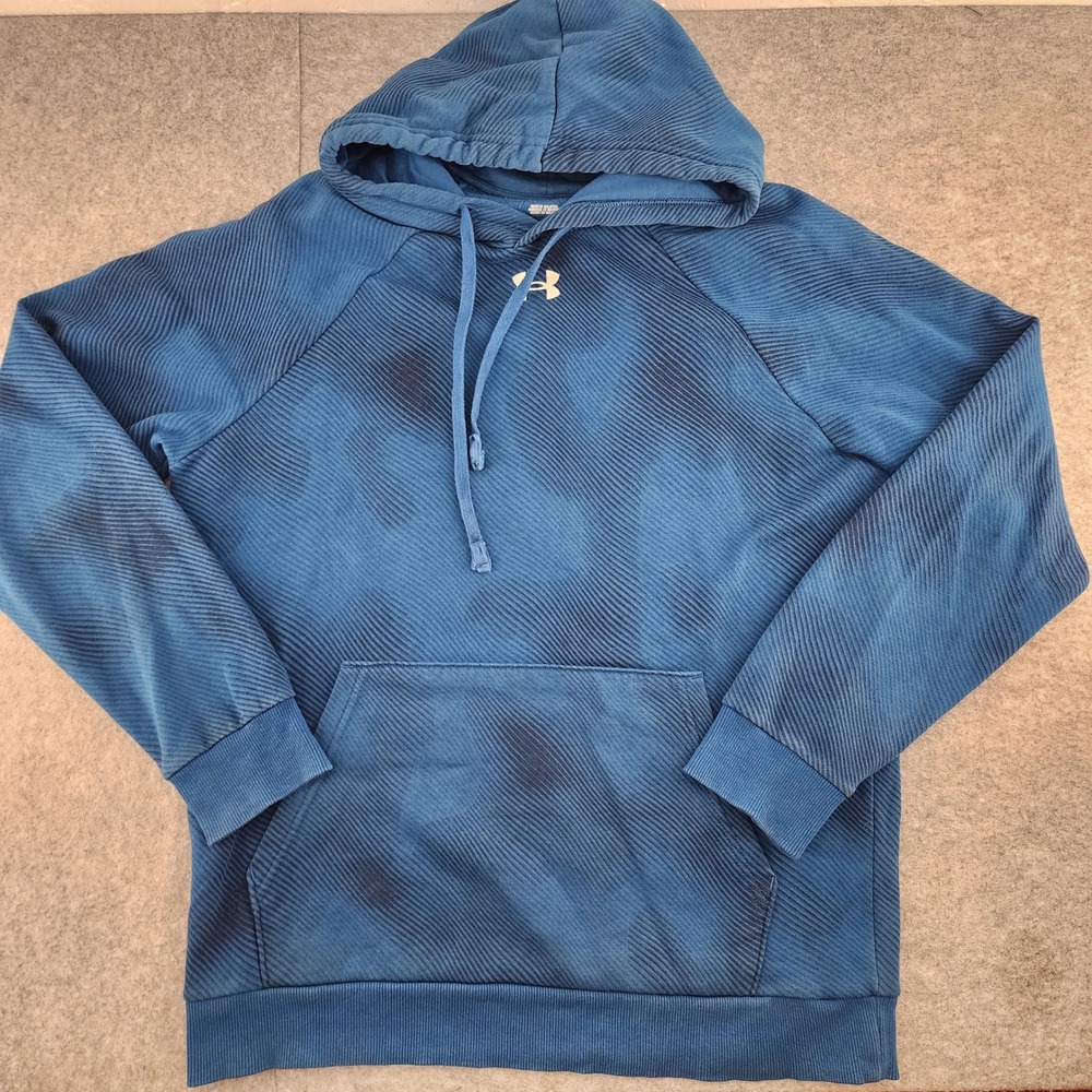 Under Armour Mens Blue Tie Dye Pullover Hoodie Small